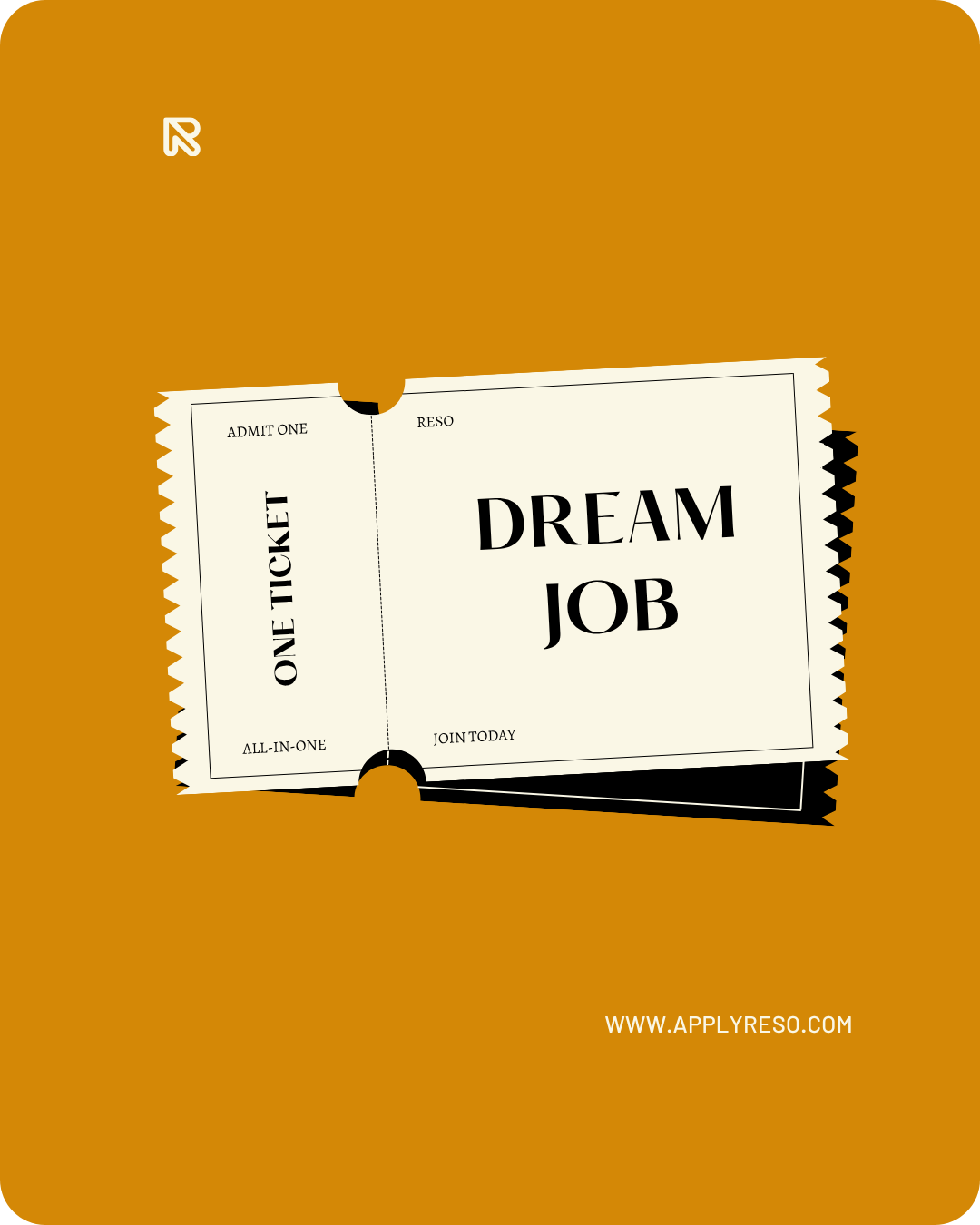 Instagram Post: ticket for dream job
