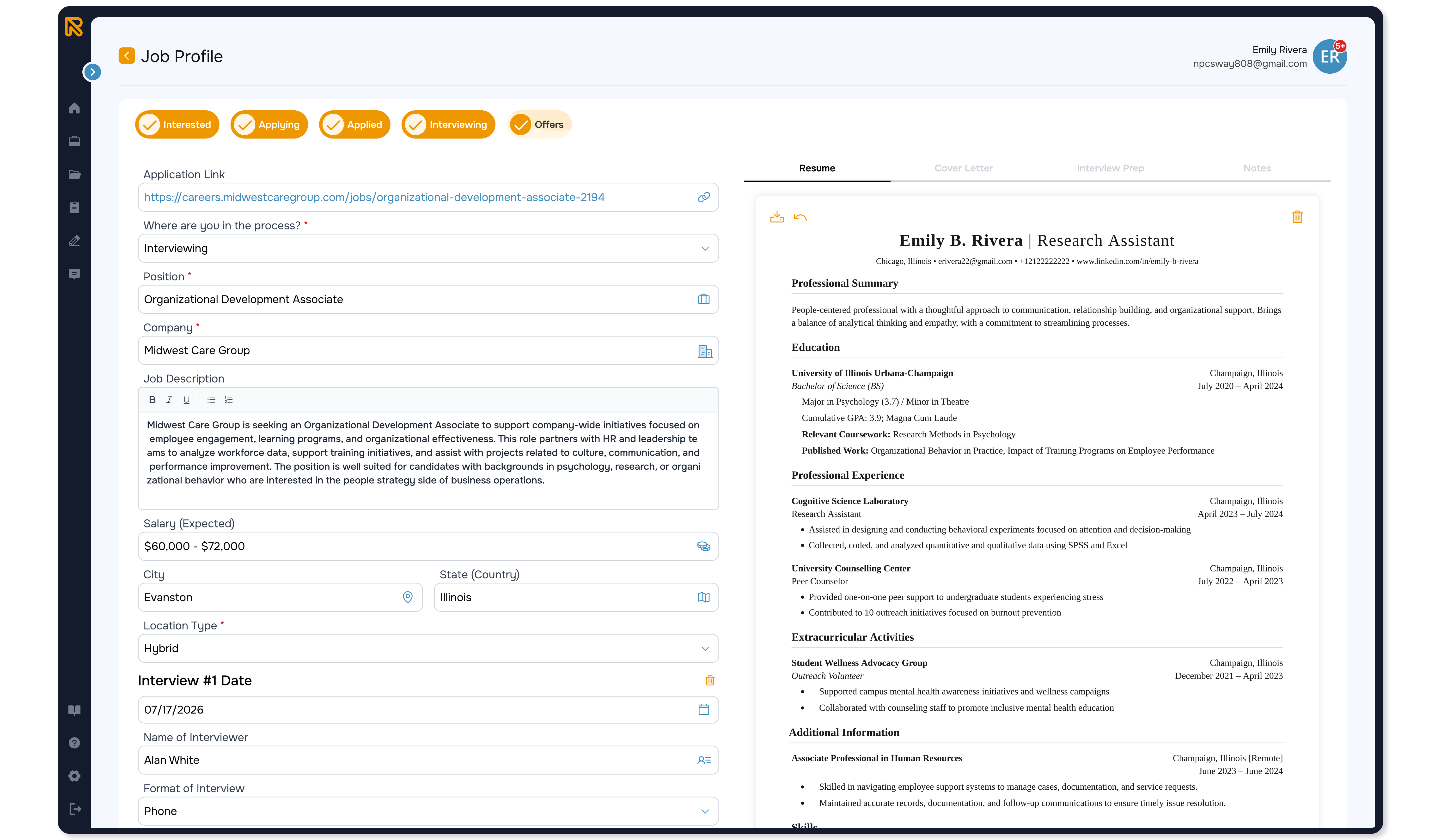 Product Preview: Job Profile